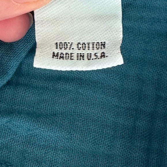 Bryn Walker Mara Cotton Gauze Tunic Dress Teal XS Lagenlook Summer Beach Casual - Picture 7 of 11